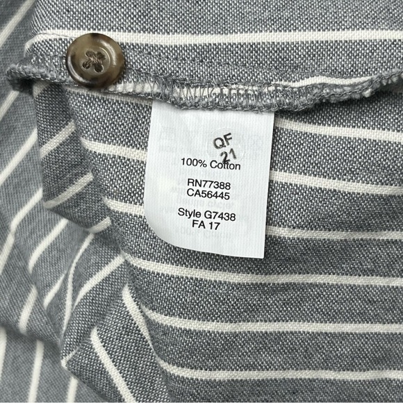 Madewell NWOT NWOT Grey and White Striped Westward Flannel Size X-Small - Picture 15 of 16